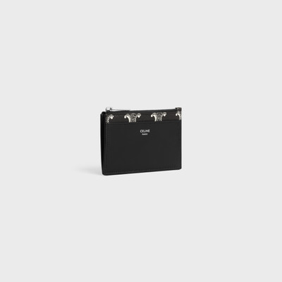 CELINE Zipped Card Holder in Triomphe canvas two-tone and calfskin outlook