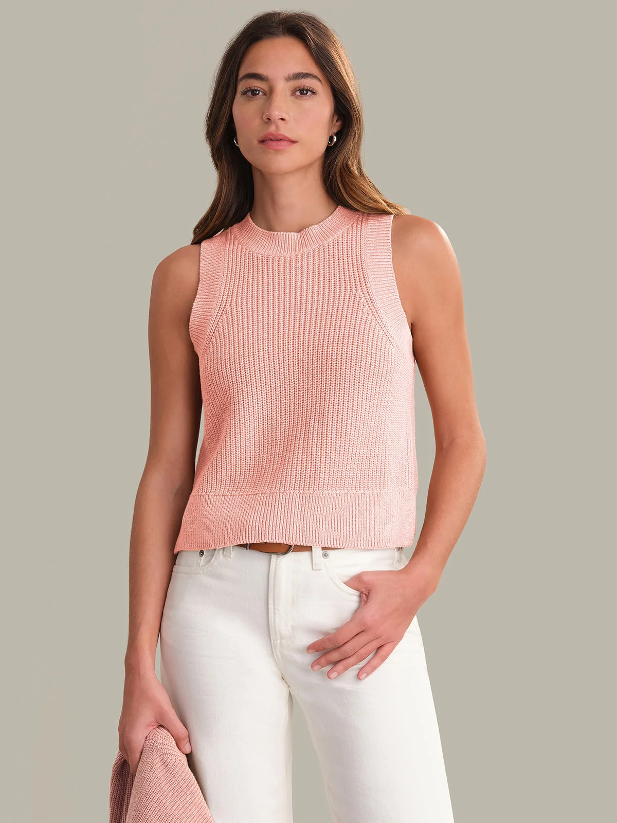 Demi: High Crewneck Cotton Tank - 1