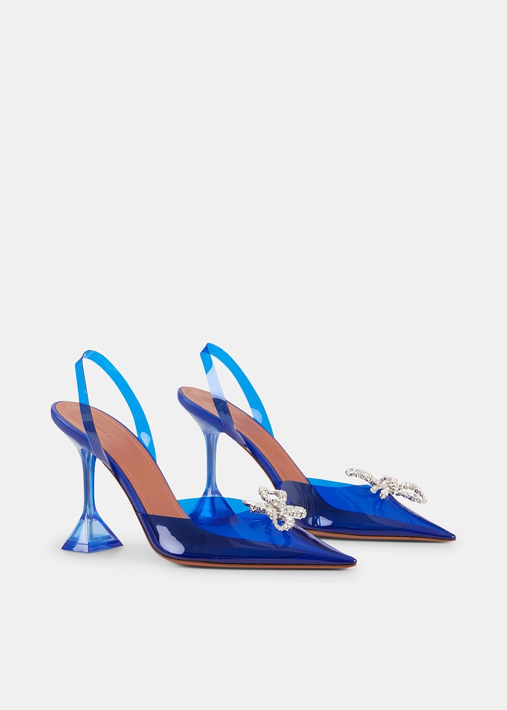 Electric Blue PVC Rosie Glass Slingback Pump - 3