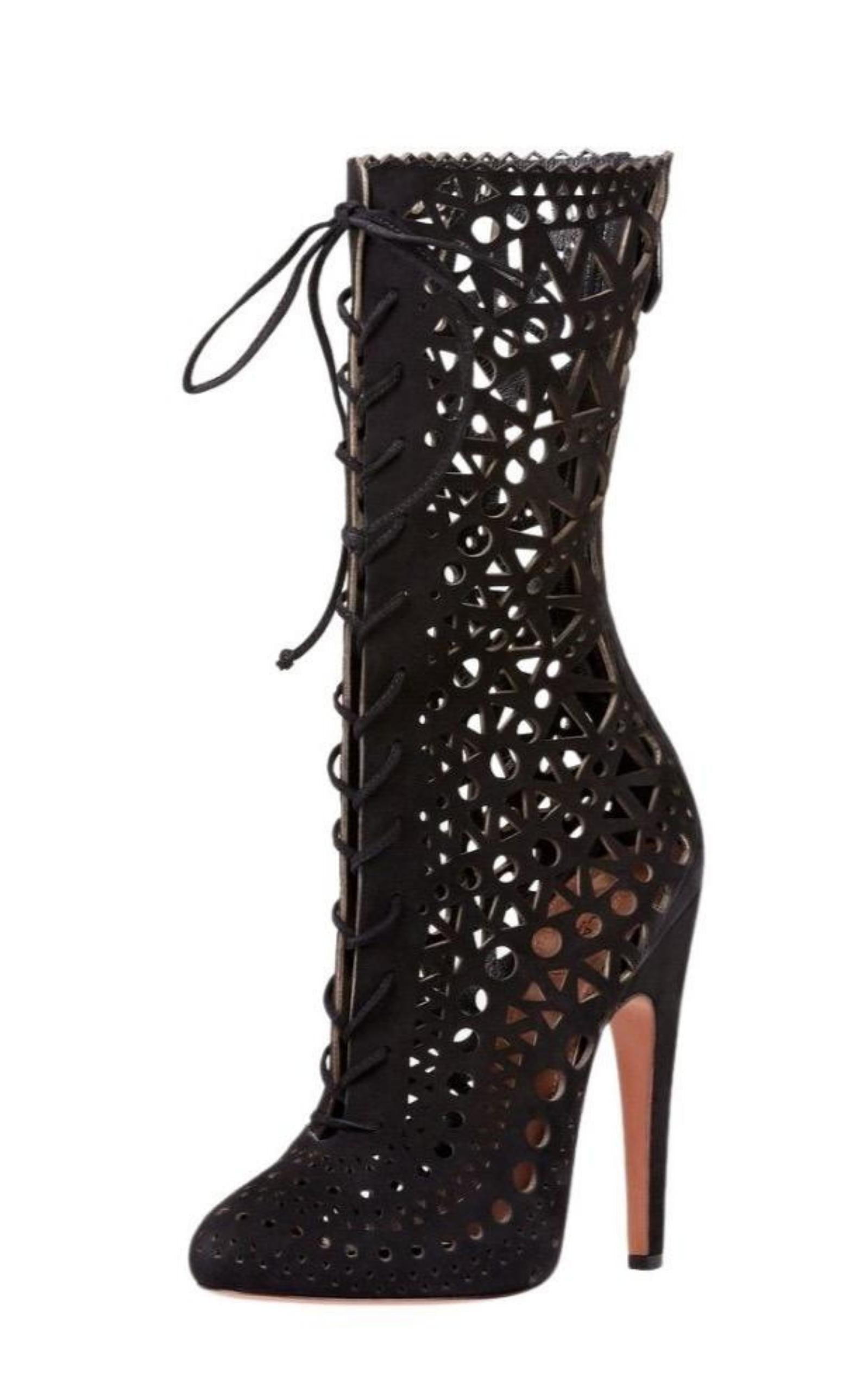 Mid Calf Stiletto Boots - 2