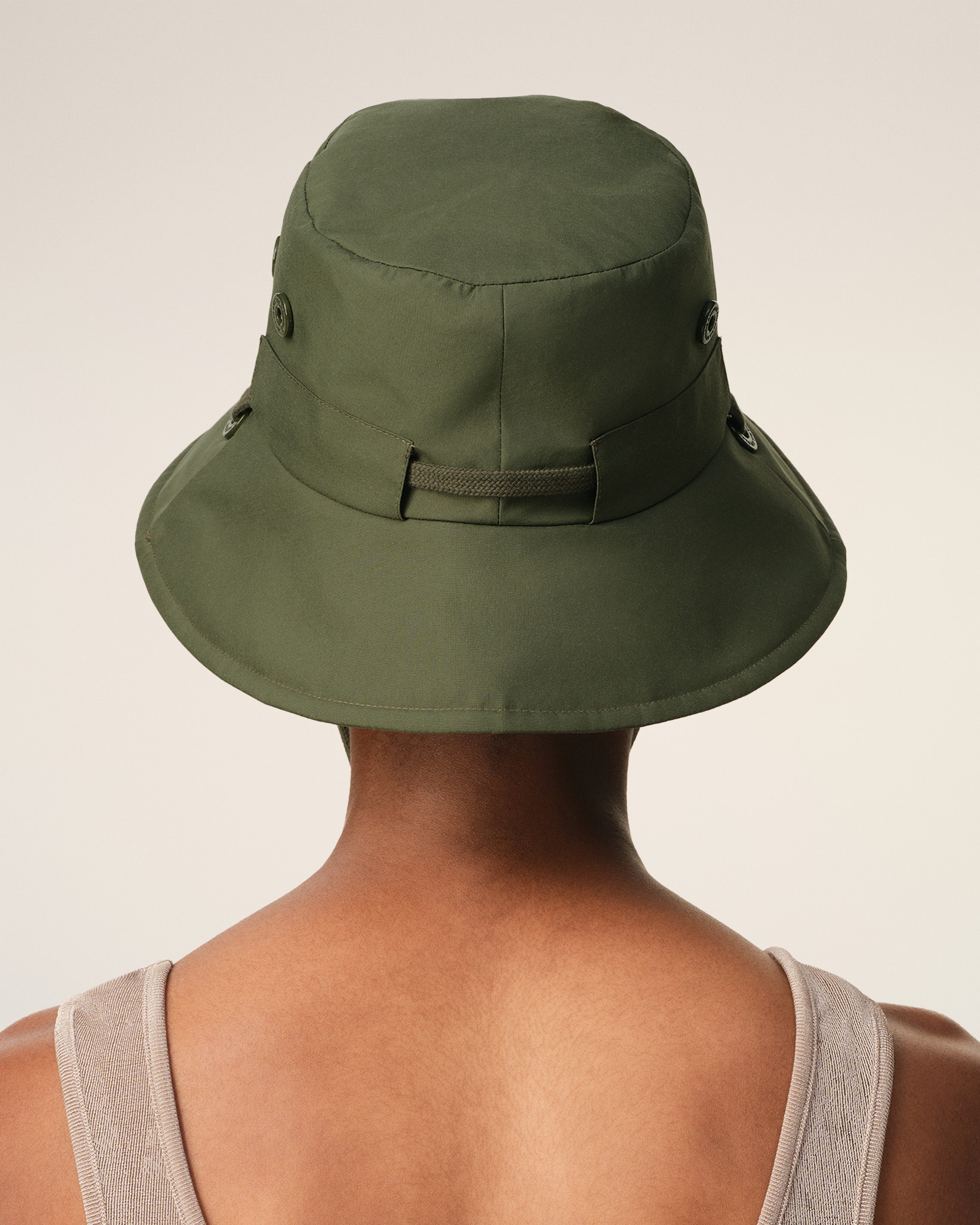 GREEN WATER-REPELLENT STRING BUCKET HAT - 6