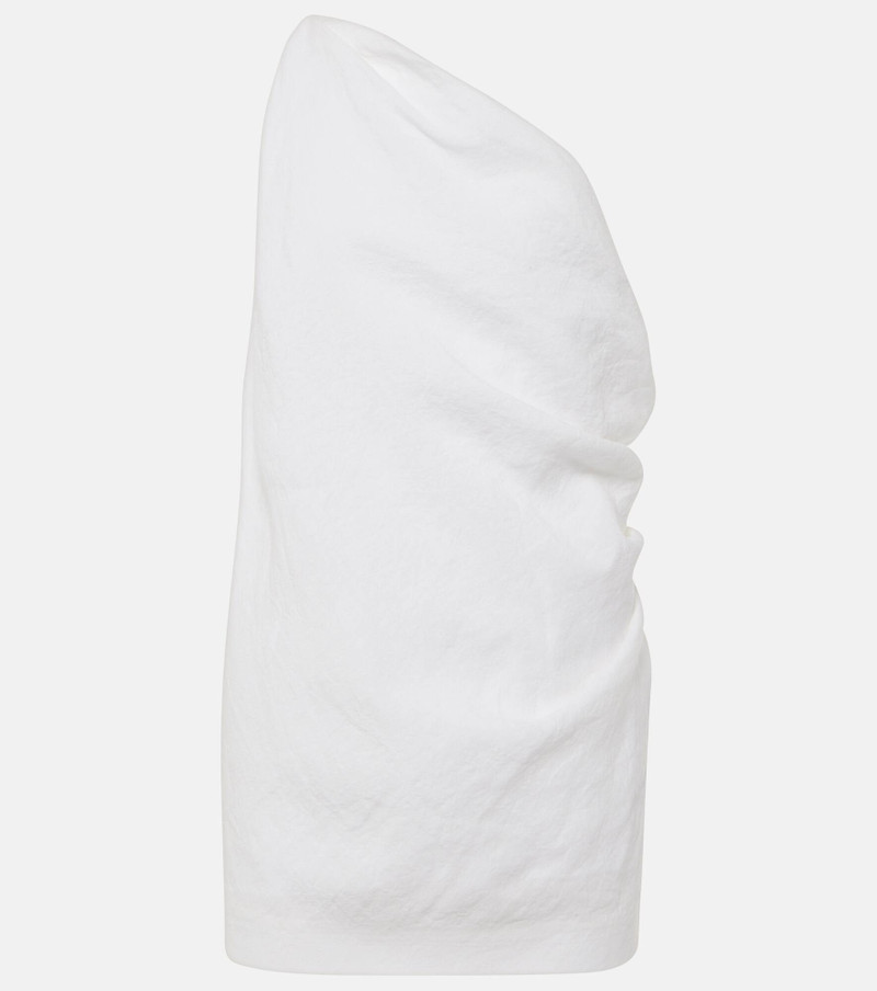 Petra one-shoulder linen top - 1