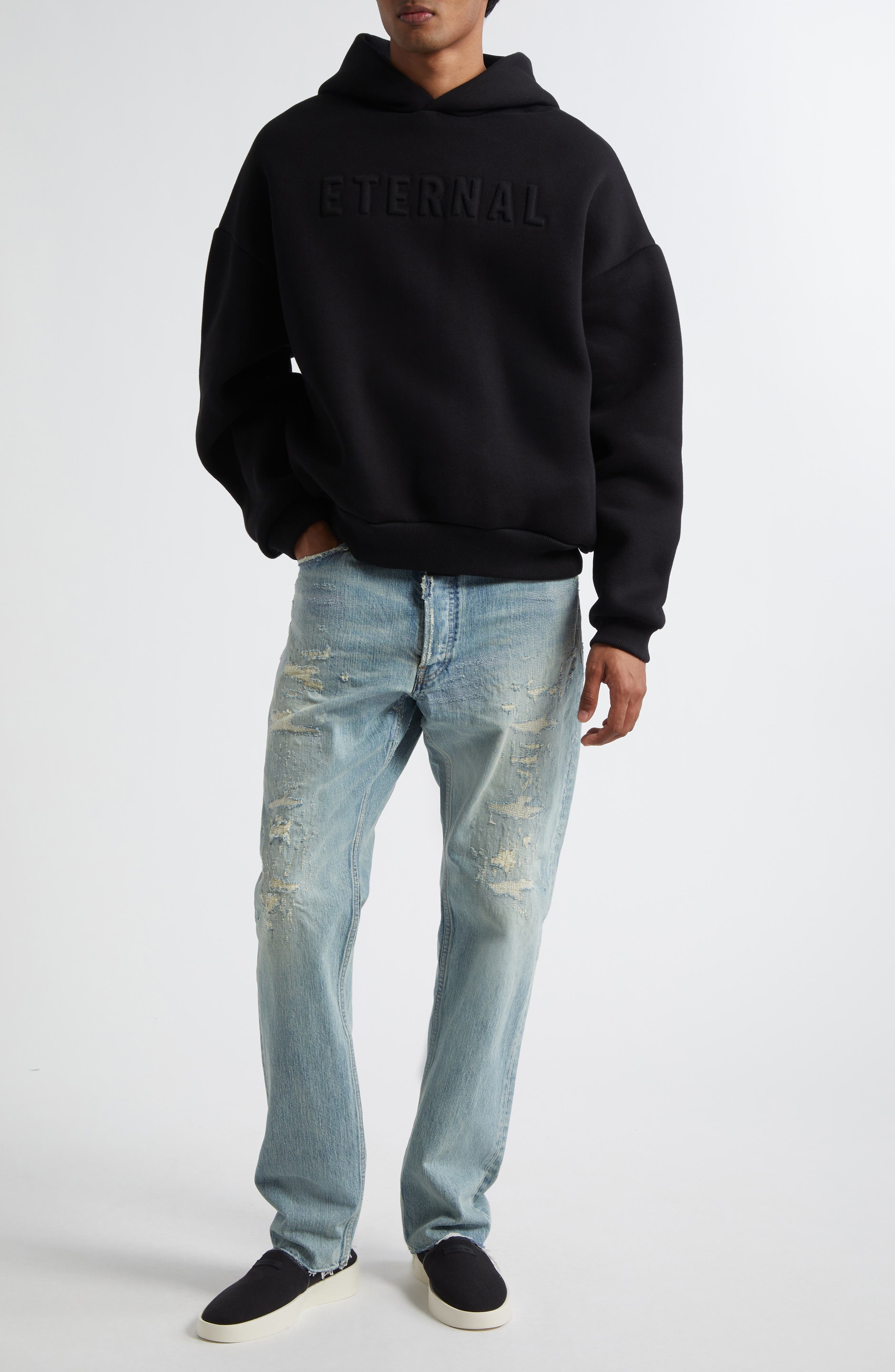 Fear of God Eternal Embossed Logo Hoodie in Black at Nordstrom - 2