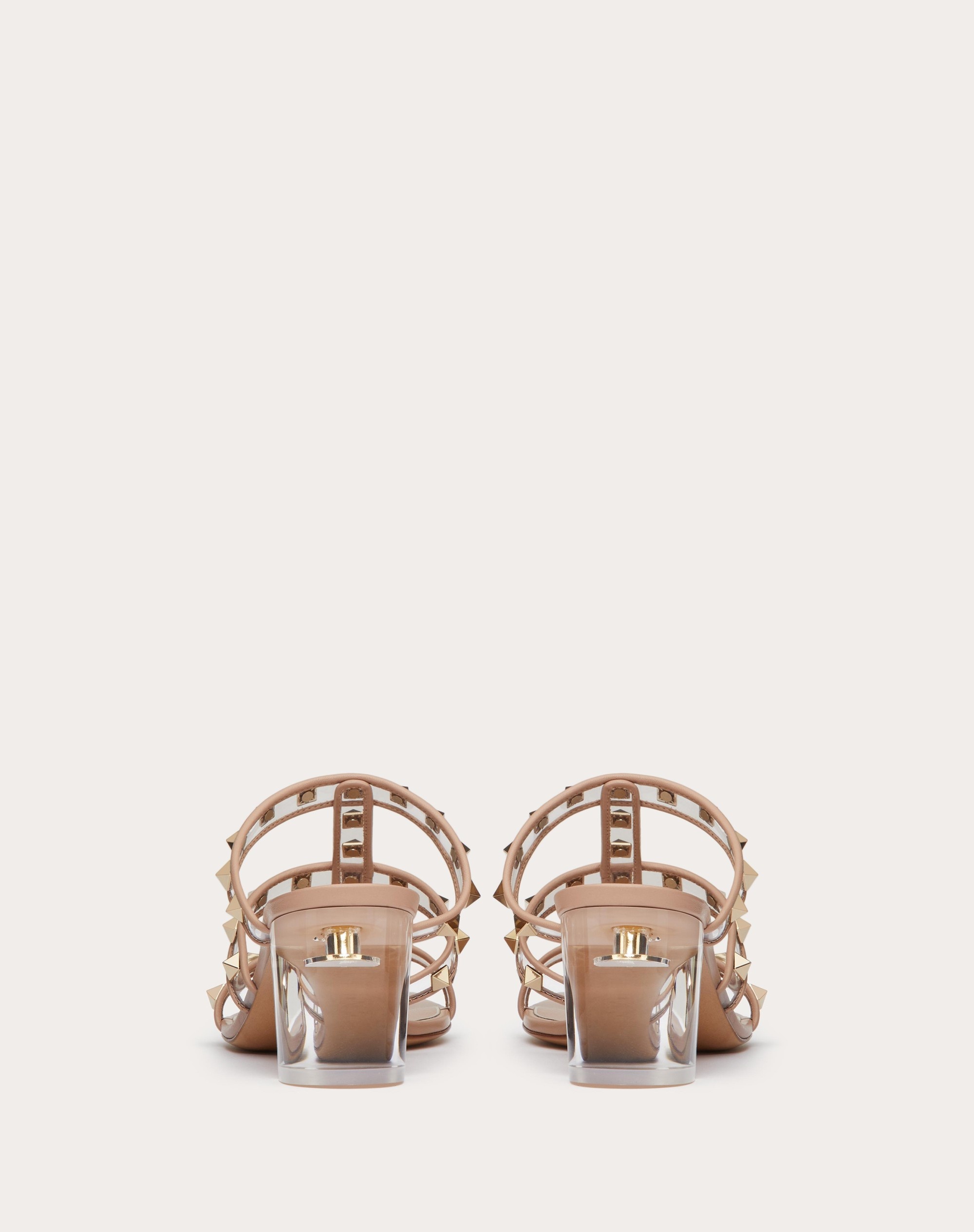 ROCKSTUD SLIDER SANDAL IN POLYMER MATERIAL WITH PLEXI HEEL 60MM - 3