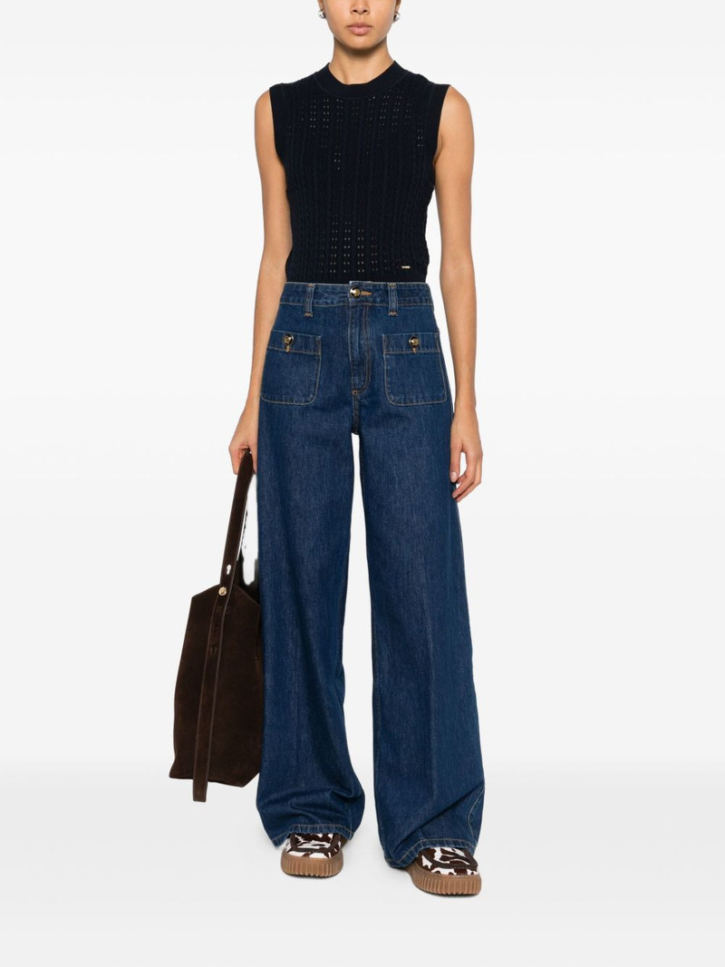 Sandro textured-knit sleeveless top outlook