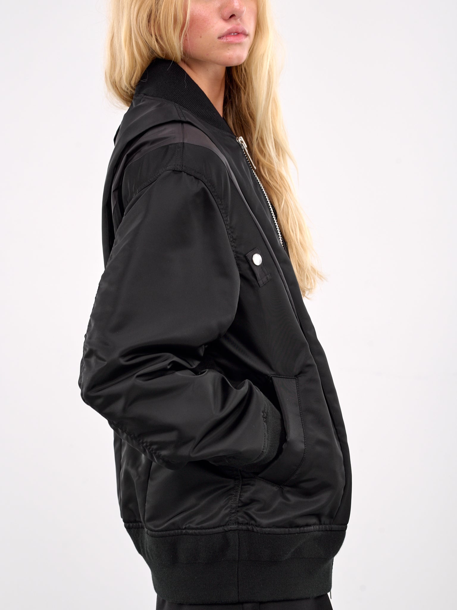 Overlapping Contrast Bomber Jacket - 5