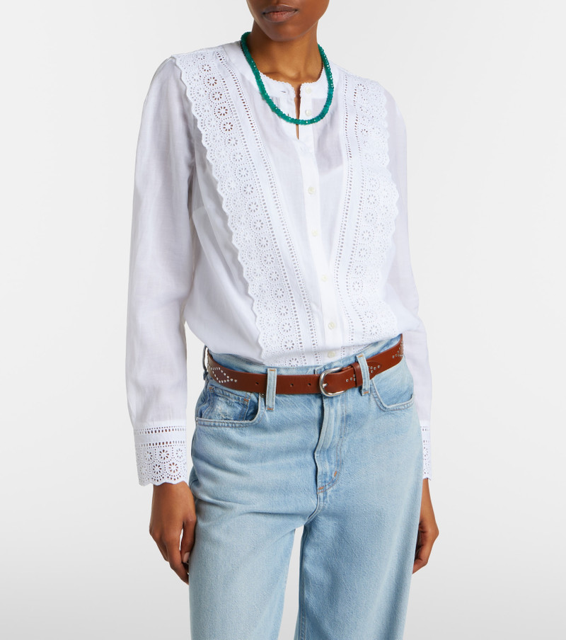 VERONICA BEARD Clermont broderie anglaise cotton-blend shirt outlook