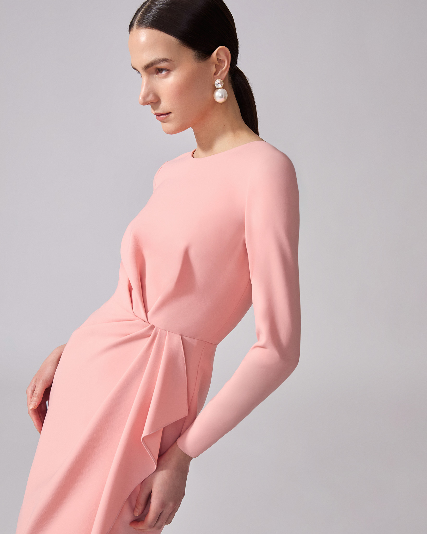 Sheath Dress With Side Drape - 4