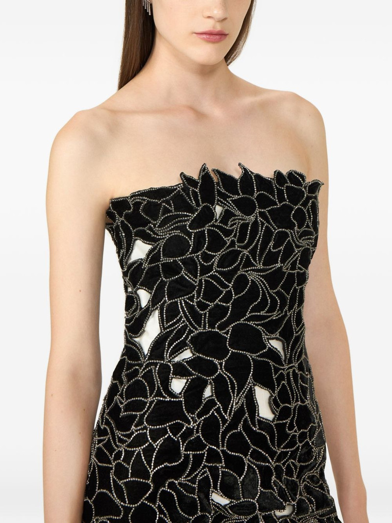 Nellia floral-cut strapless midi dress 4