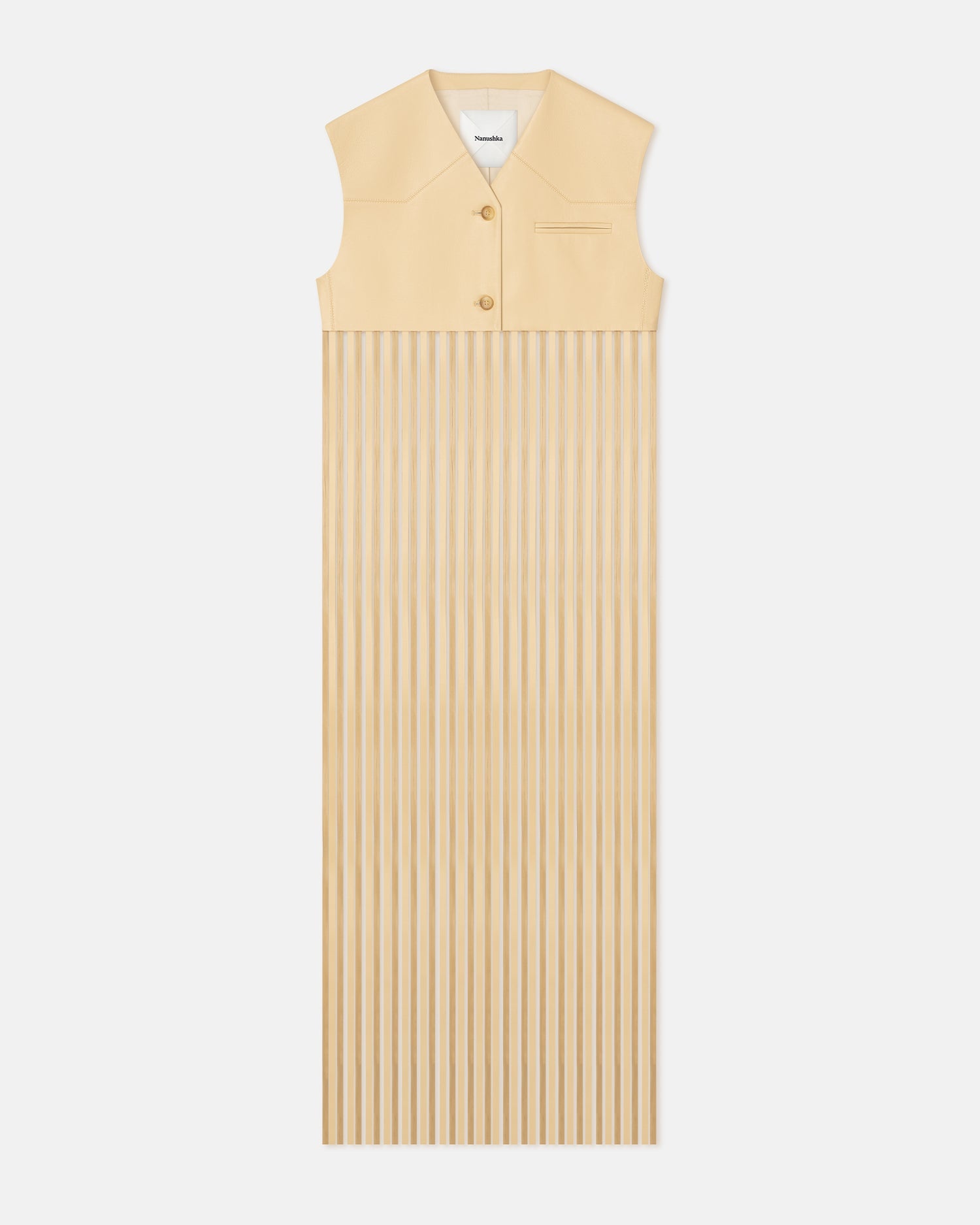 Fringed Regenerated Leather Vest - 1
