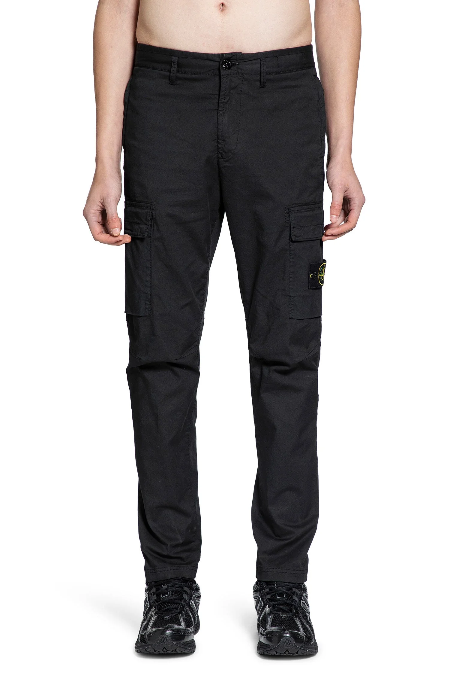 Stone Island Man Black Trousers - 1
