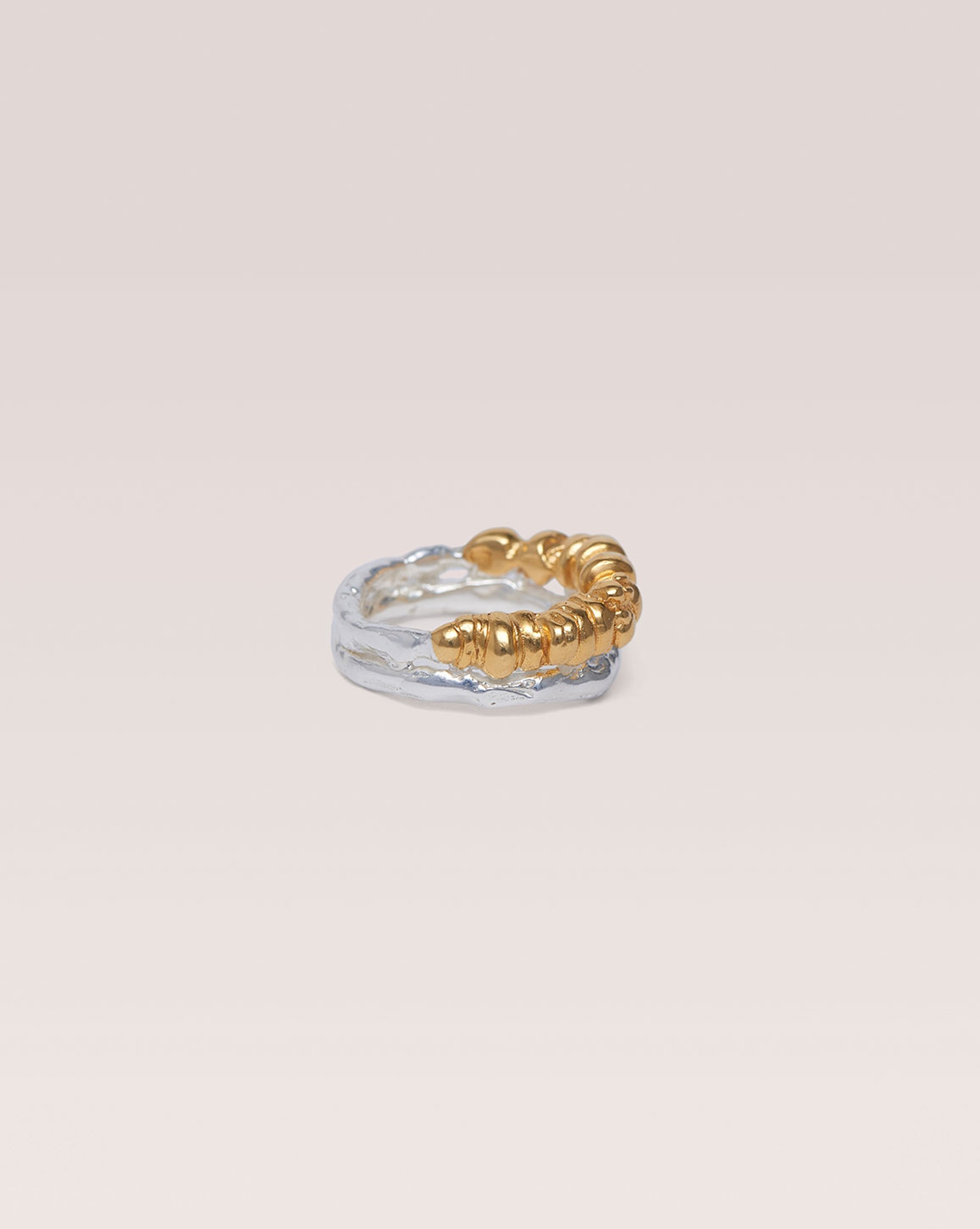 ANNI - Gold plated recycled silver ring - 2