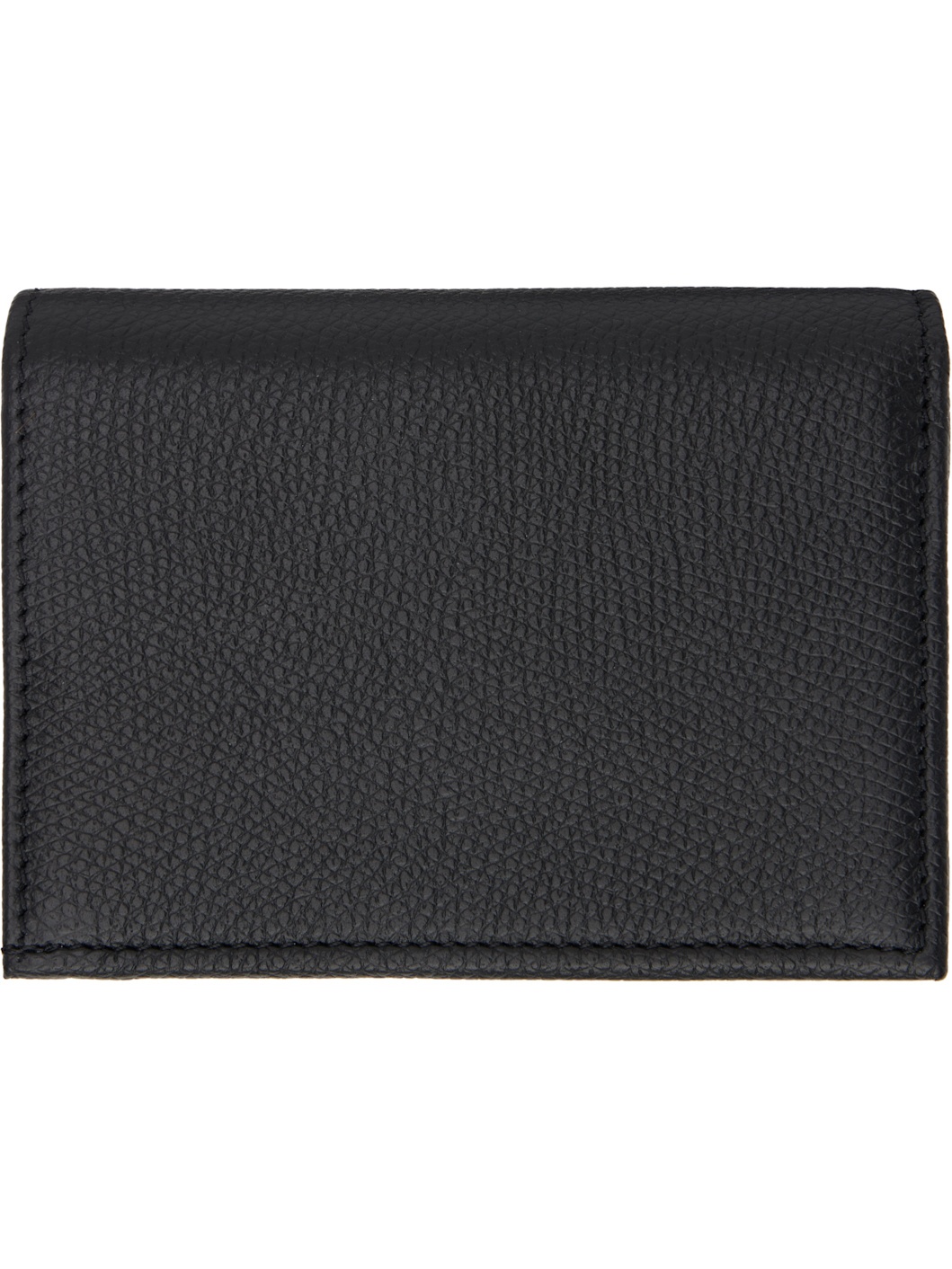 Black VLogo Signature Grainy Calfskin Wallet - 2