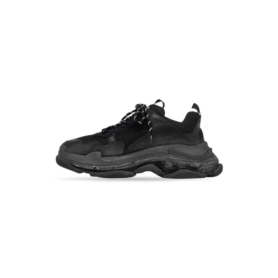 Men's Triple S Sneaker Clear Sole in Black - 3