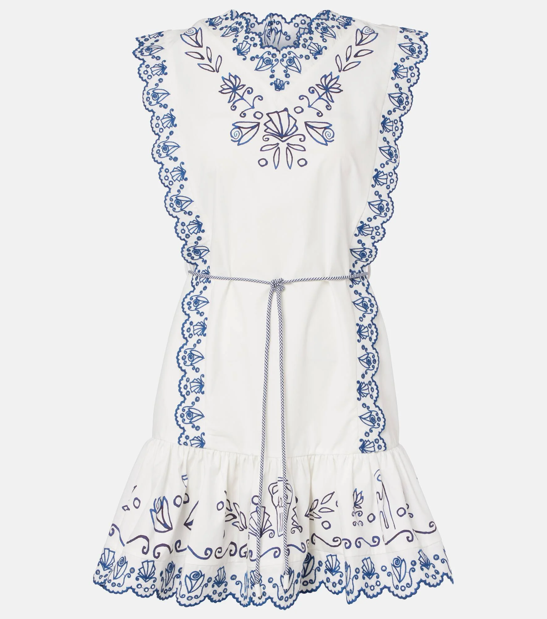 Leela embroidered cotton minidress - 1