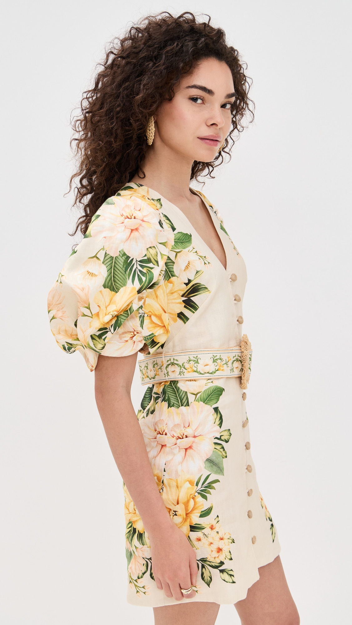 Puff Sleeves Mini Dress - 3