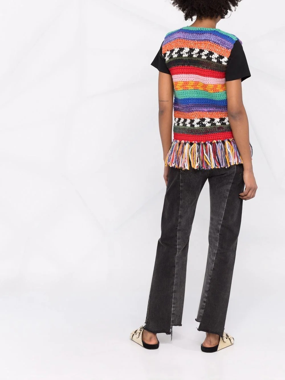 striped knitted waistcoat - 6