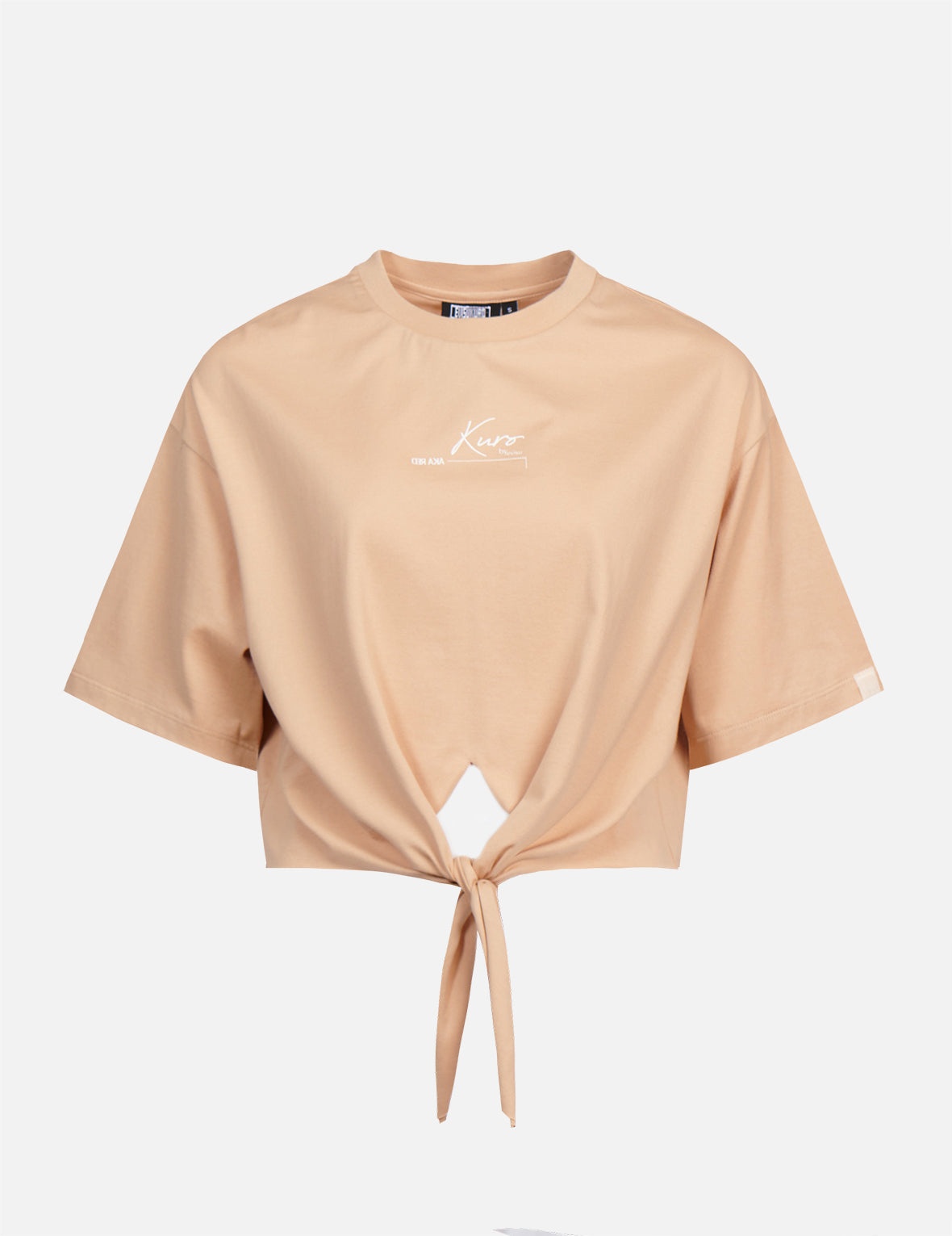 Logo Print Tie Front Drop-shoulder T-shirt - 7