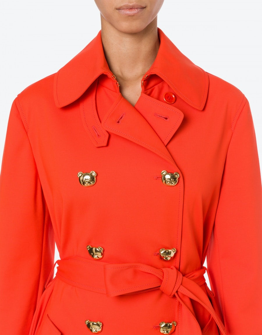 TEDDY BUTTONS DOUBLE SATIN TRENCH COAT - 4