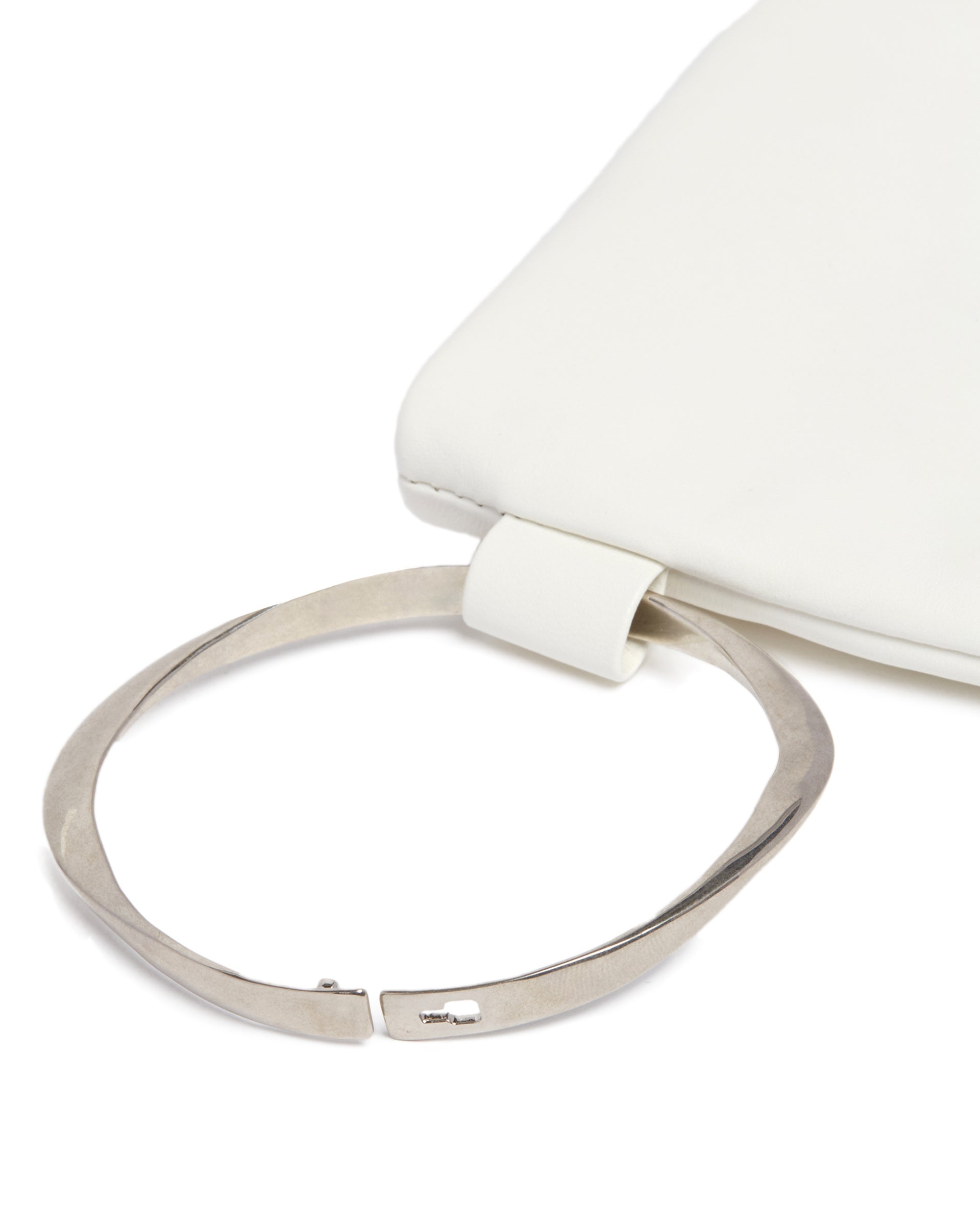 White Geo Leather Clutch - 5