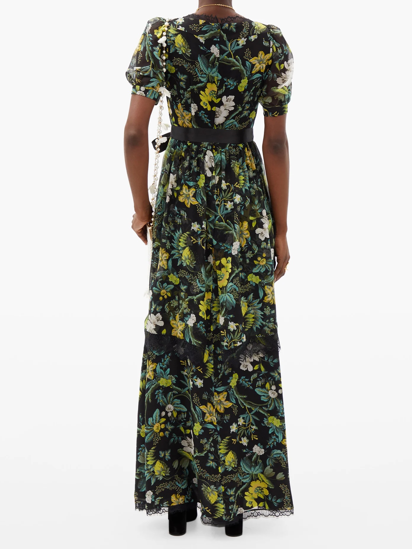 Florencia Ashcombe Forest-print silk gown - 5