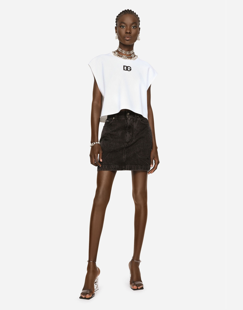 Dolce & Gabbana Washed denim miniskirt outlook