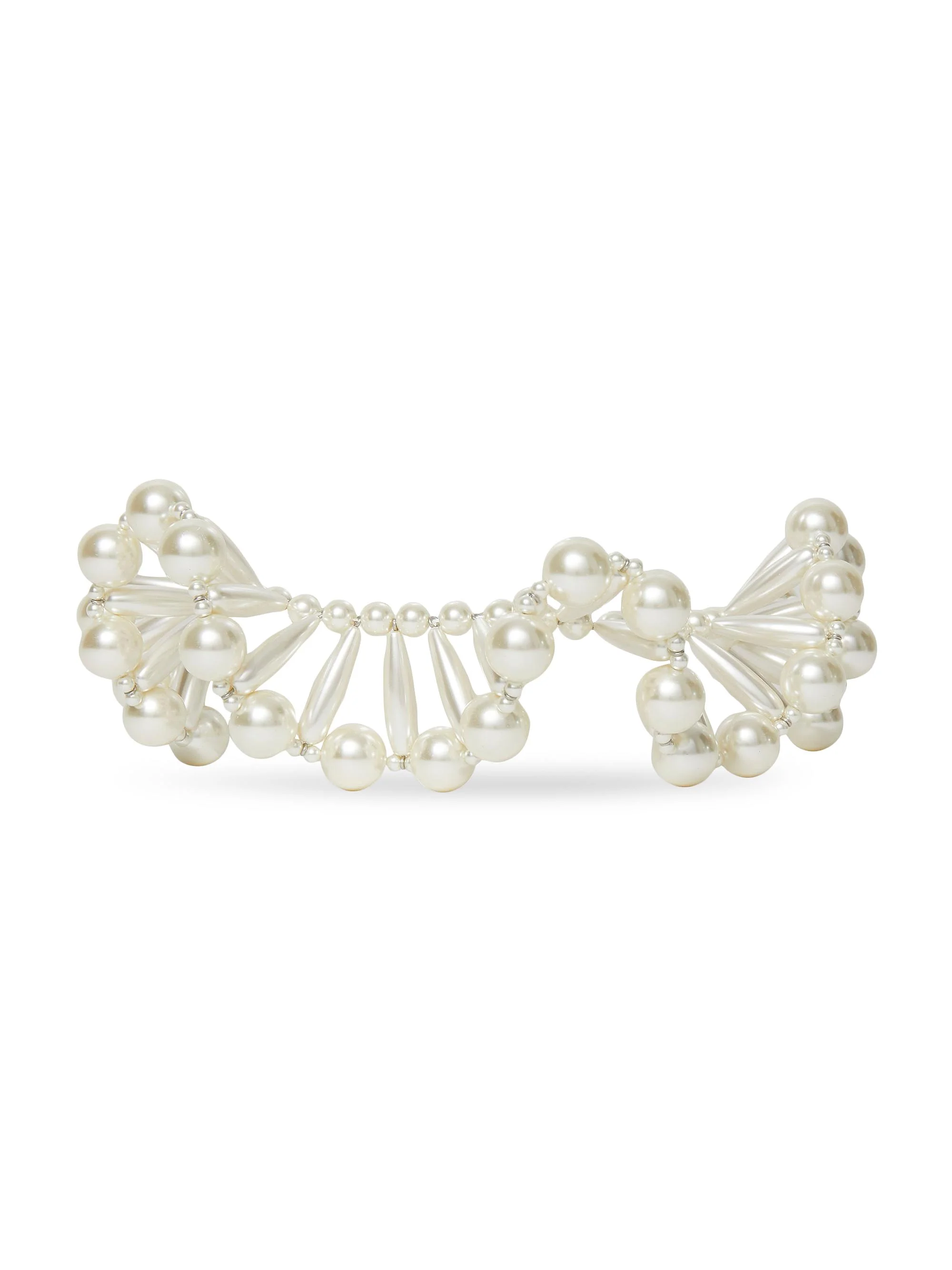 Women's Ruffled Collar Imitation-Pearl Necklace - Pearl - 1