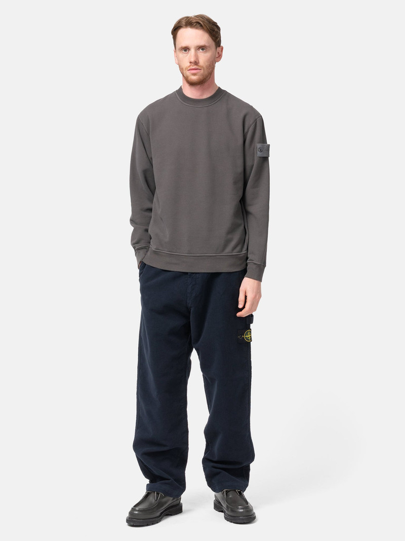 Stone Island Ghost Piece Stretch Cotton Fleece Crewneck Dark Grey outlook