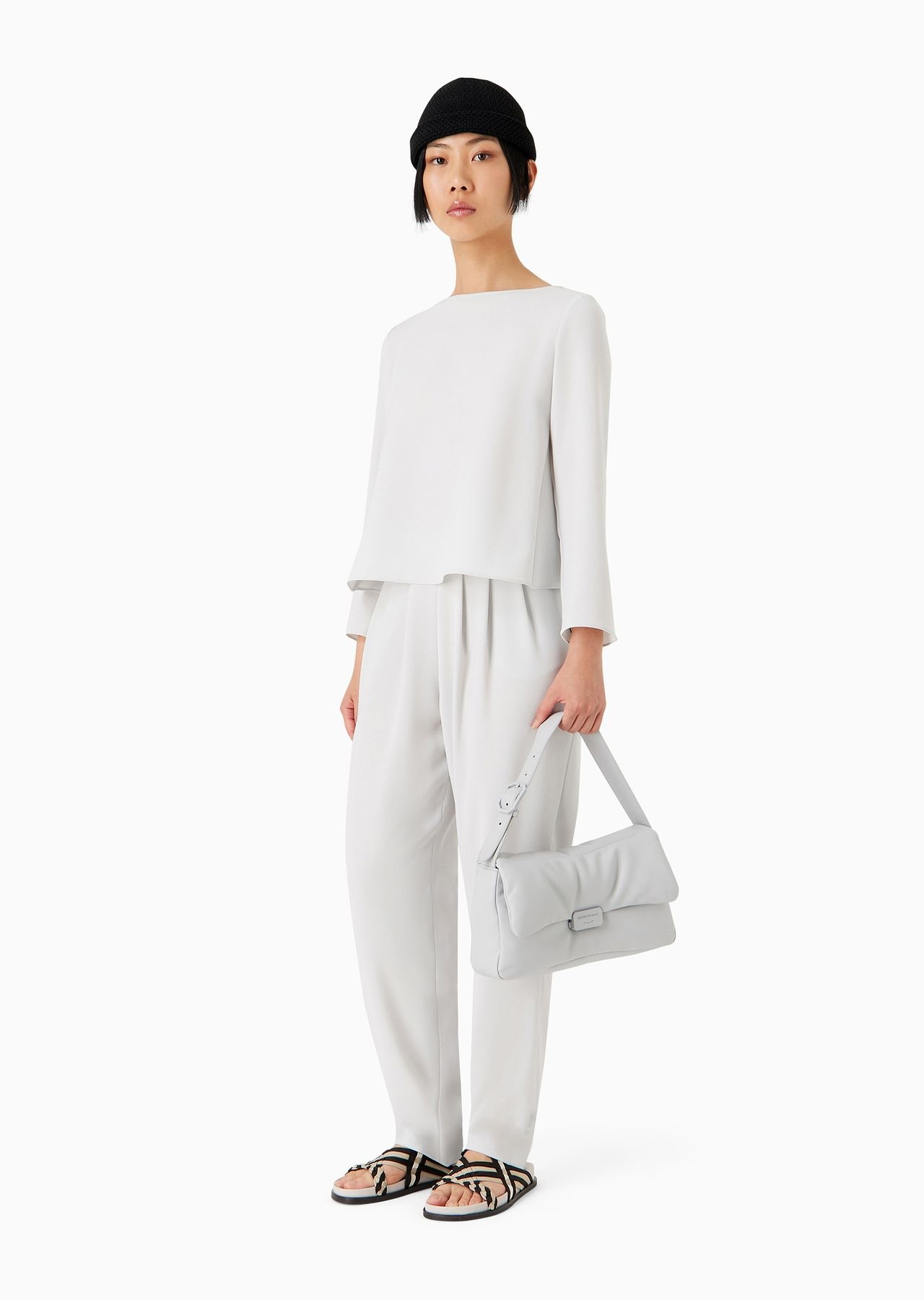 Darted, high-waisted trousers in techno cady - 4