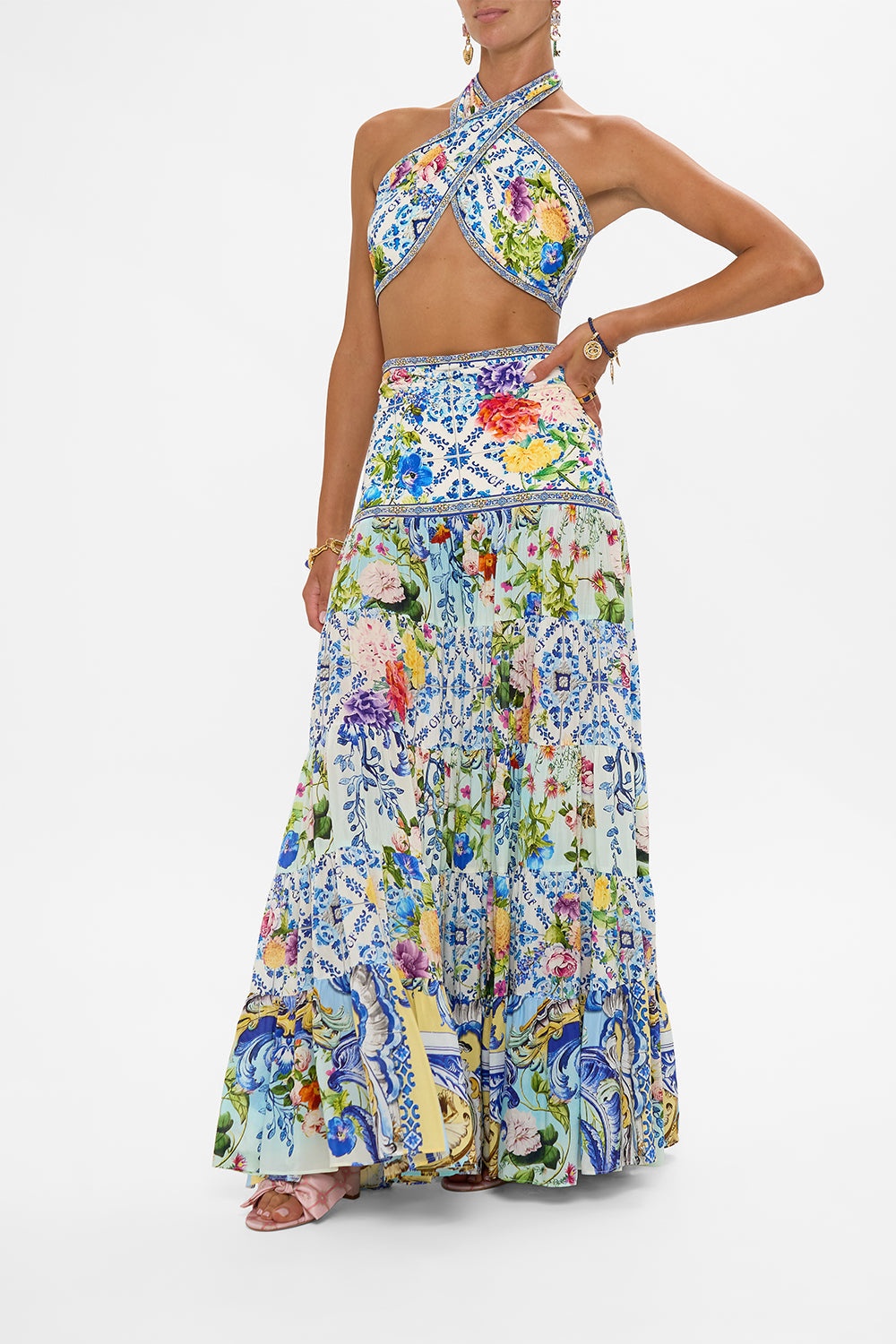 JERSEY SPLICED TIERED SKIRT - 4