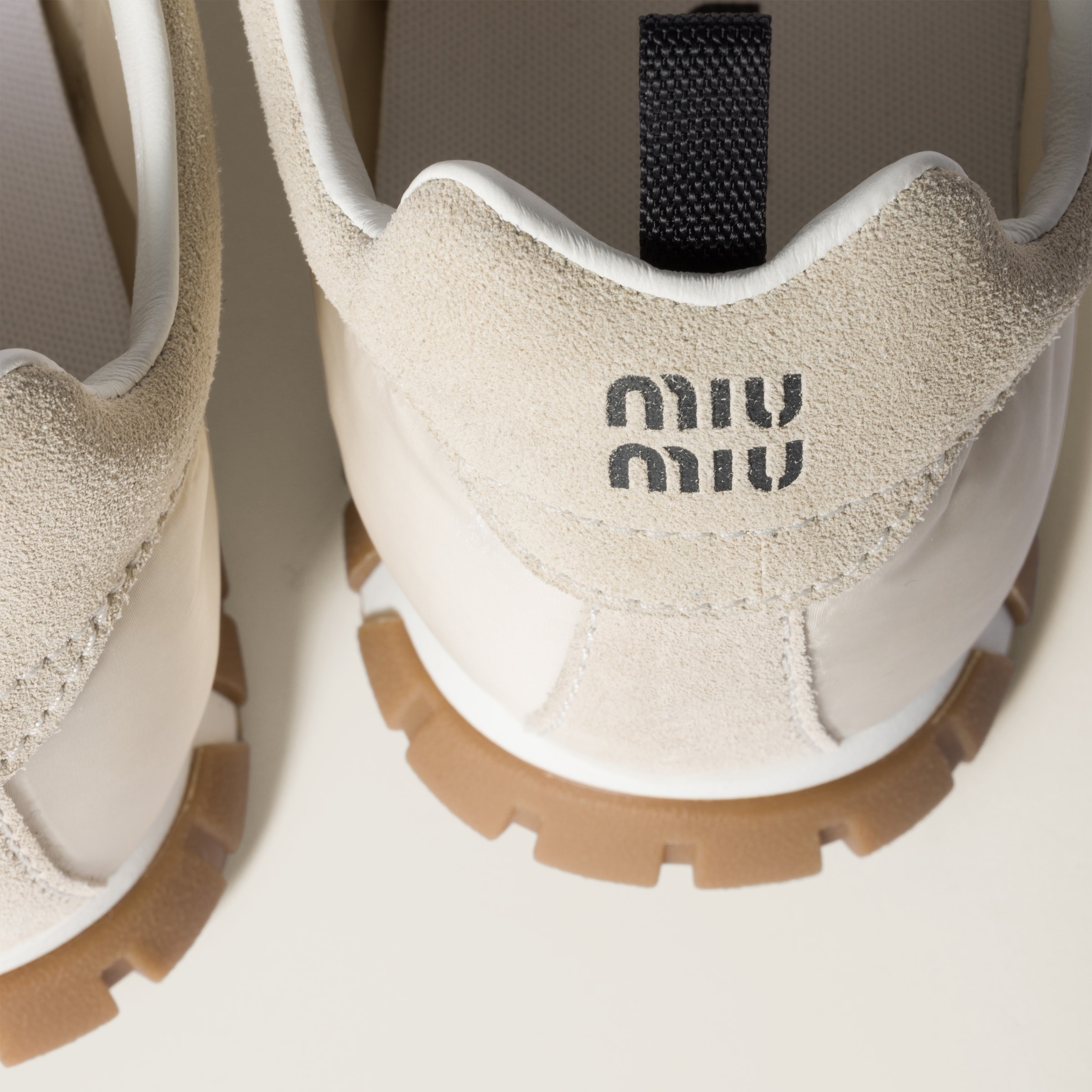 Miu Miu Tyre technical fabric and suede sneakers | REVERSIBLE