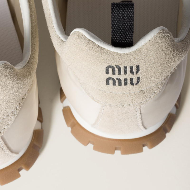 Miu Miu Tyre technical fabric and suede sneakers outlook