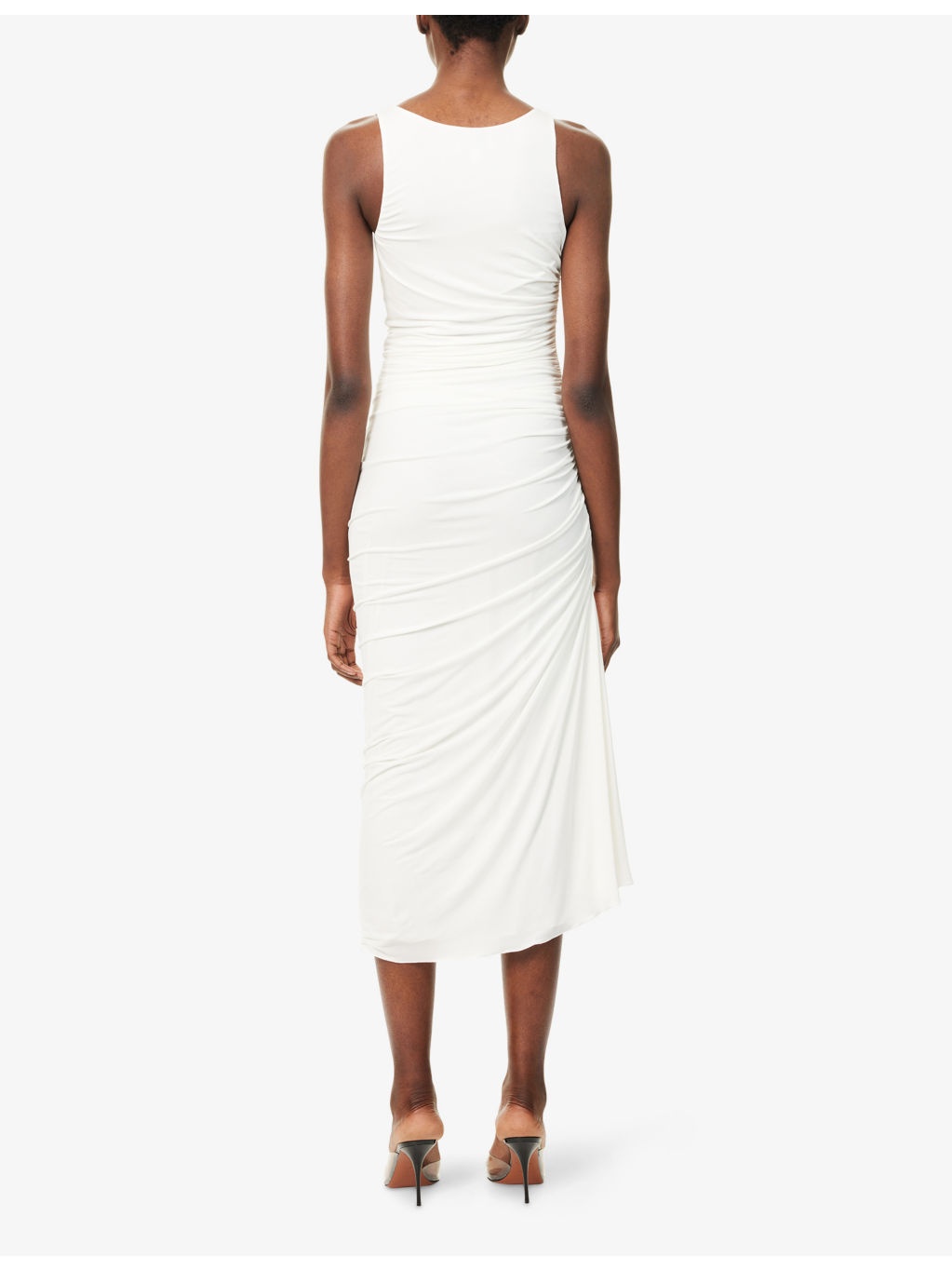 Gathered Sleeveless Stretch-Woven Maxi Dress - 4