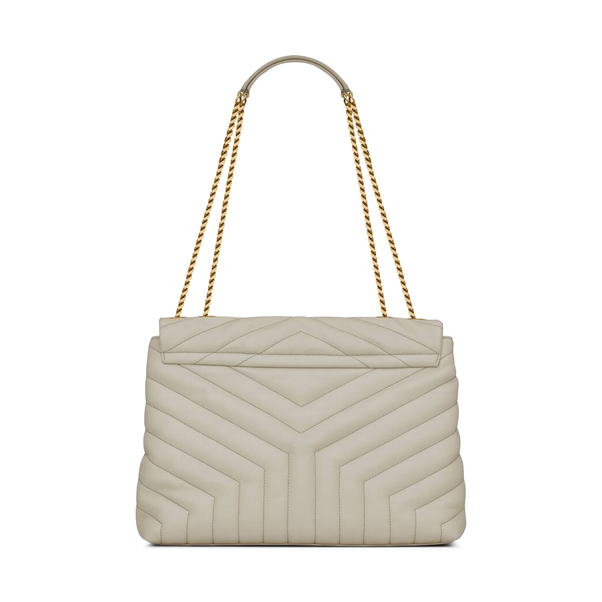 Saint Laurent Medium Loulou Matelasse Leather Shoulder Bag 'Blanc Vintage' - 2