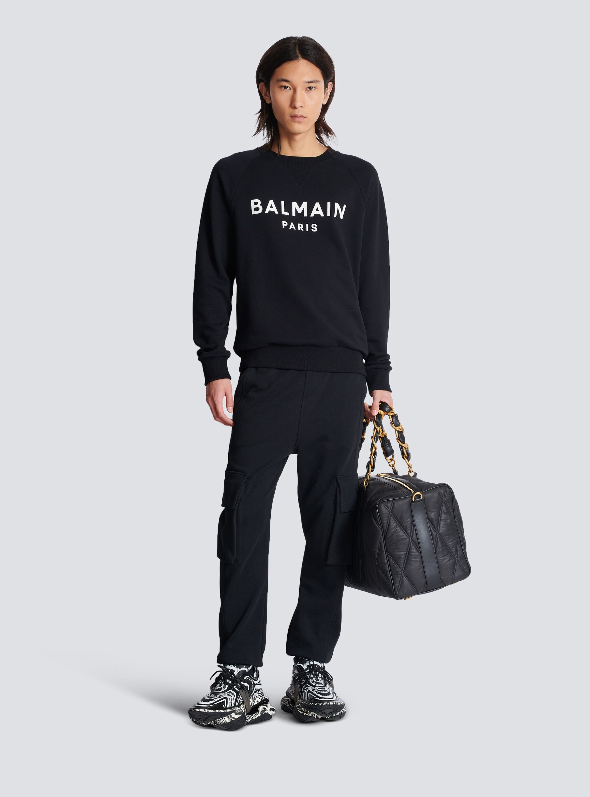 Cargo joggers with Balmain Paris print - 2
