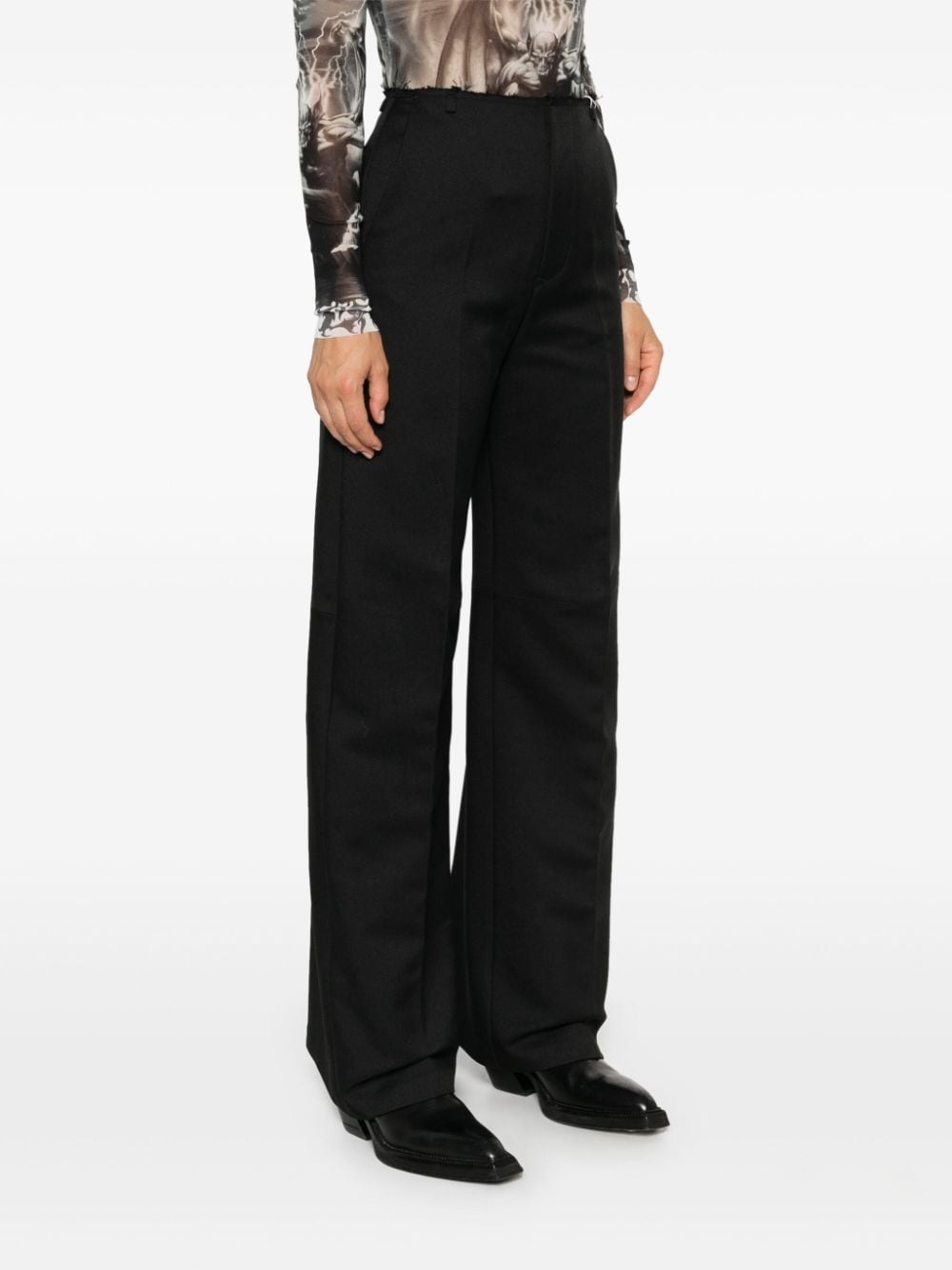 frayed-detail trousers - 3