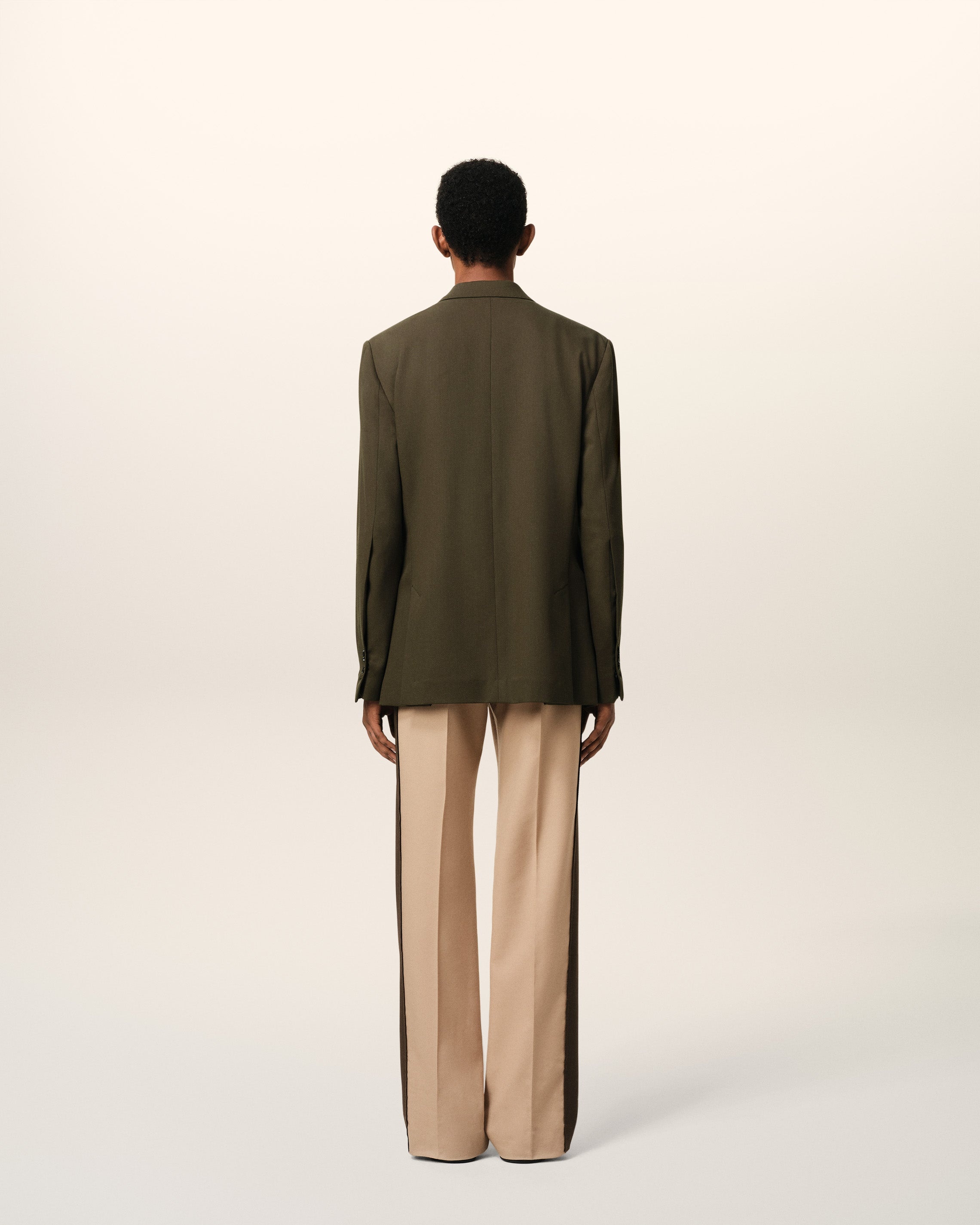 GREEN WOOL SEMI-LINED JACKET - 5