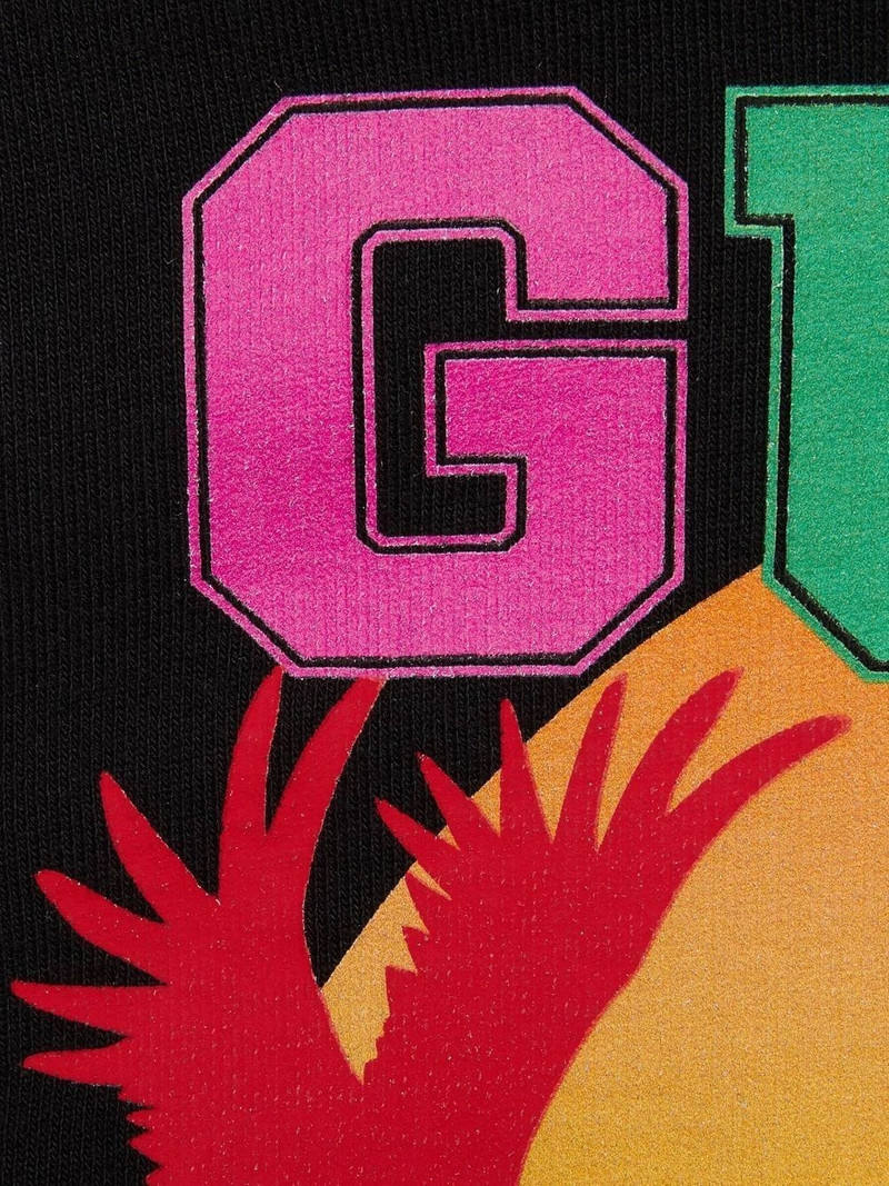 GUCCI removable-sleeve Gucci Sunset-print hoodie outlook