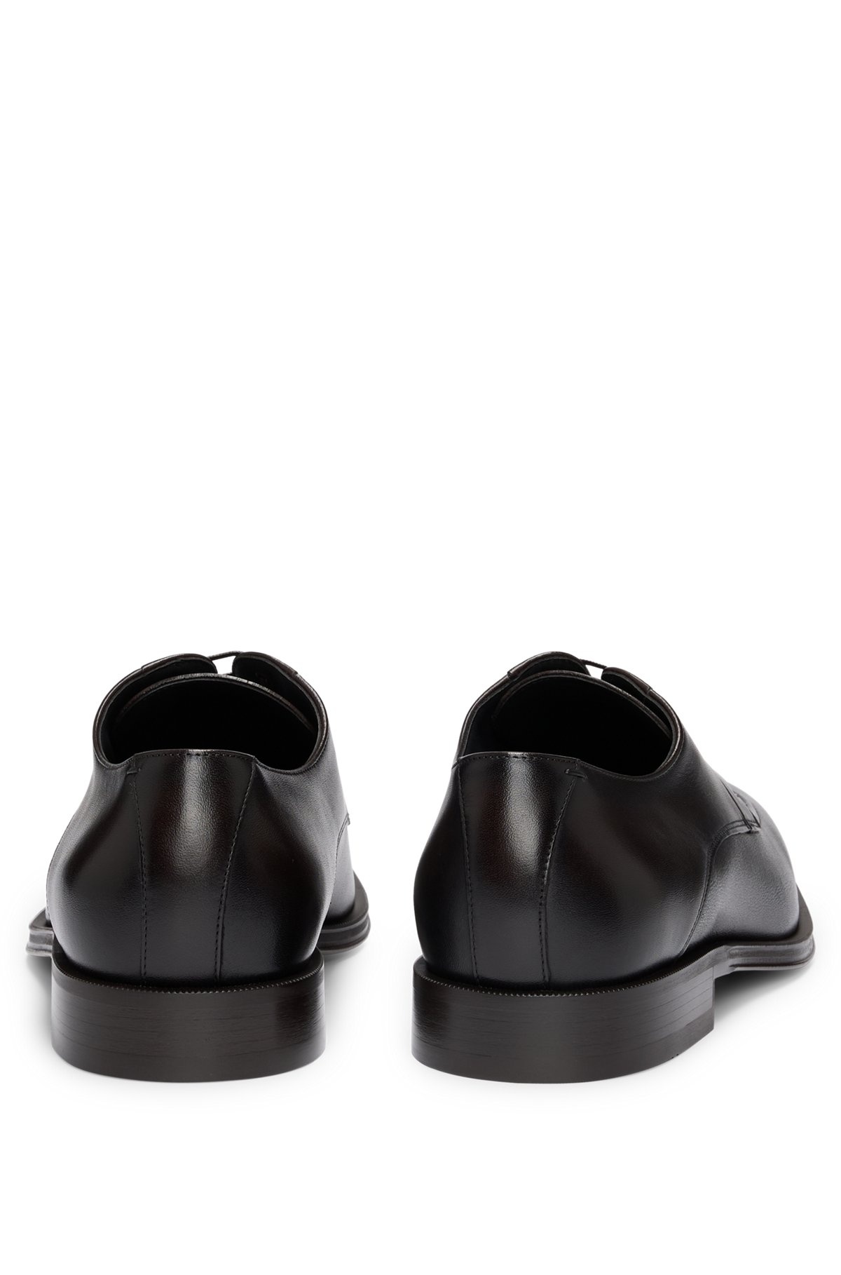 LEATHER DERBY SHOES WITH DOUBLE STITCHING ON UPPERS - 5