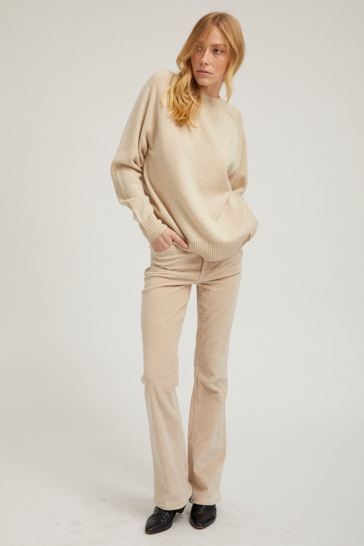 OYSTER CASHMERE BOYFRIEND SWEATER - 2