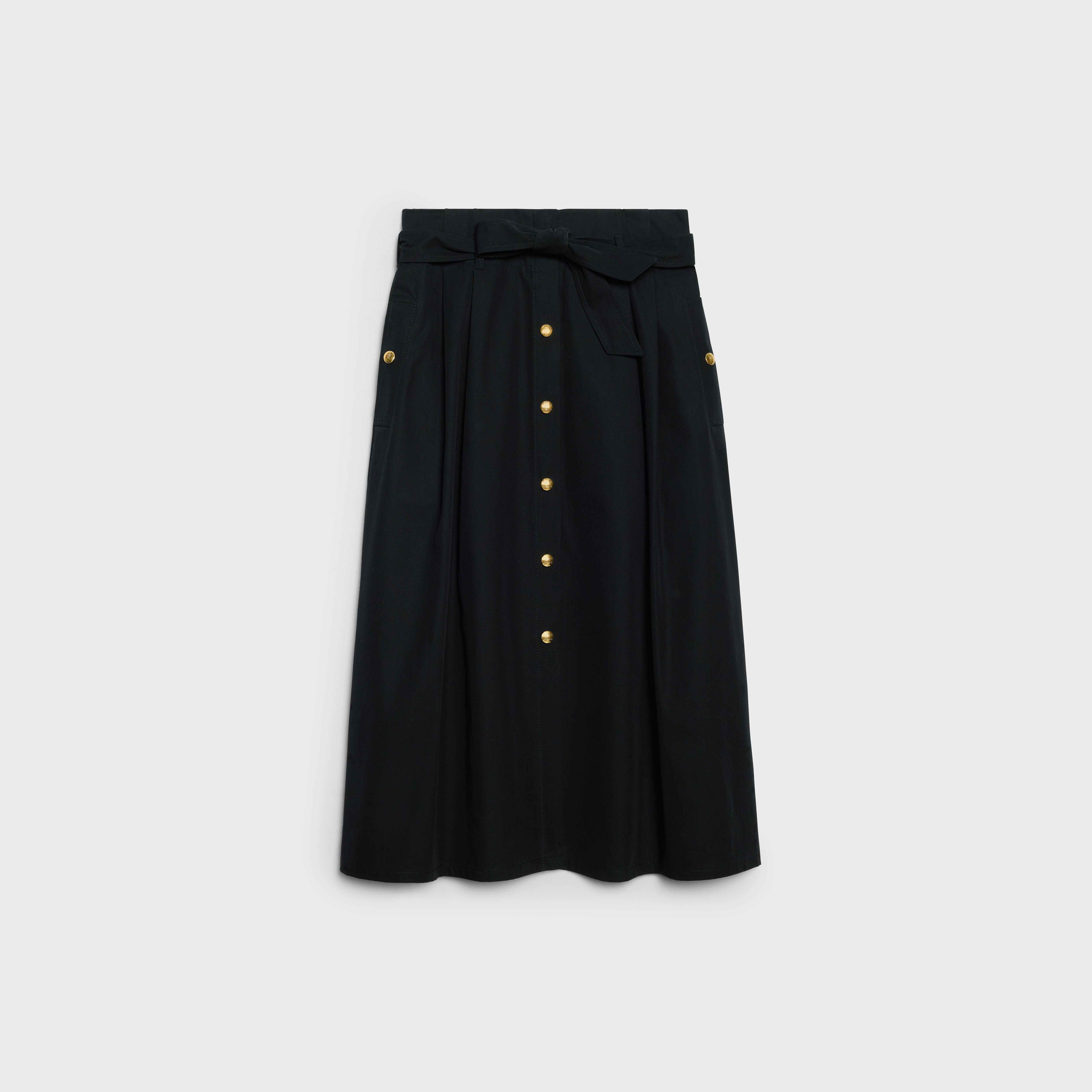 HIGH-WAIST COTTON TWILL SKIRT - 1