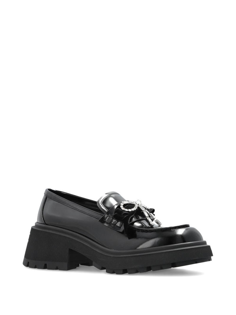 JIMMY CHOO 40mm Azizi bow-detailed Loafers outlook