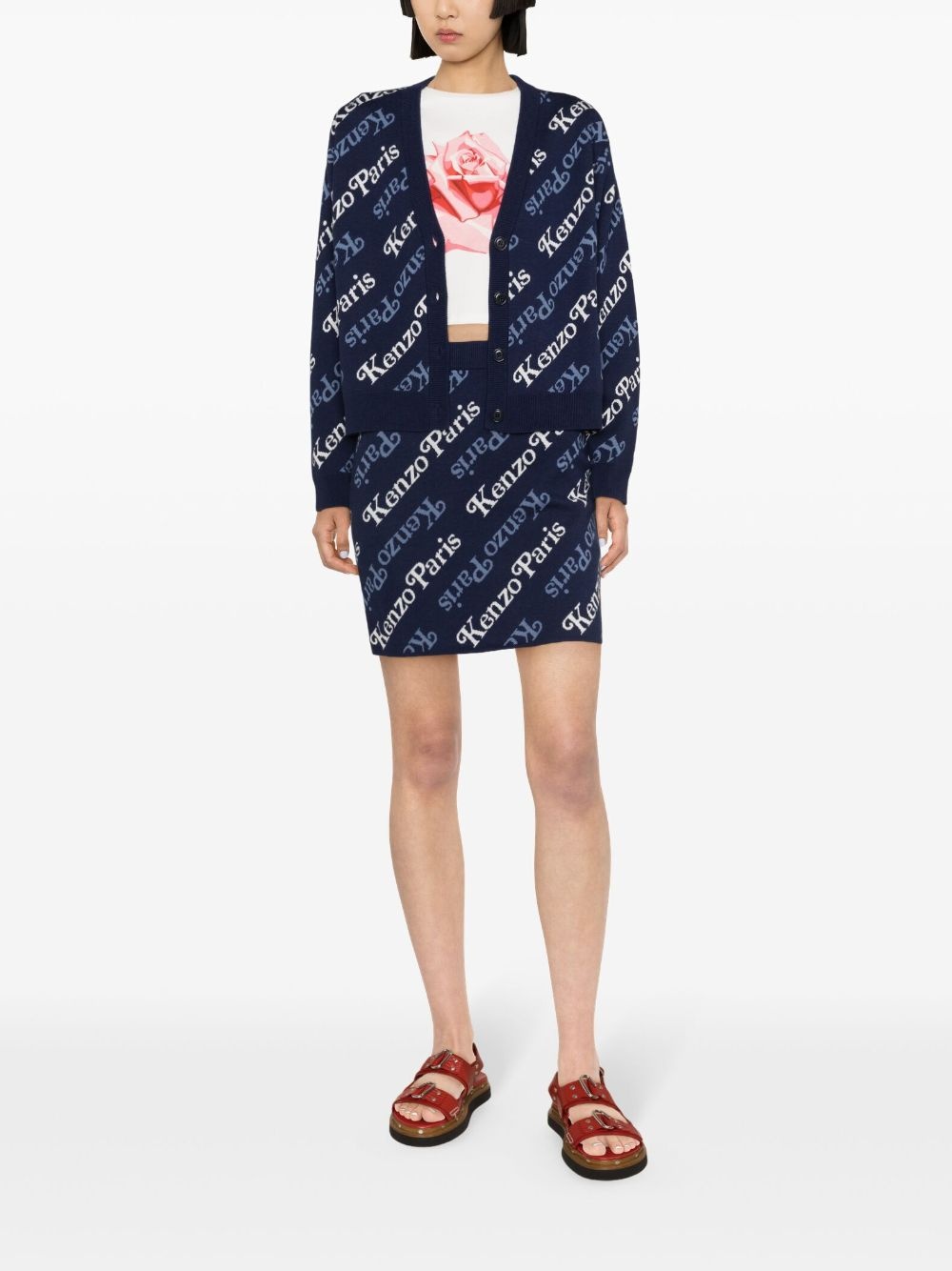 Verdy logo-intarsia miniskirt - 2