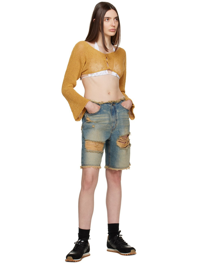 OPEN YY Yellow Cropped Cardigan outlook