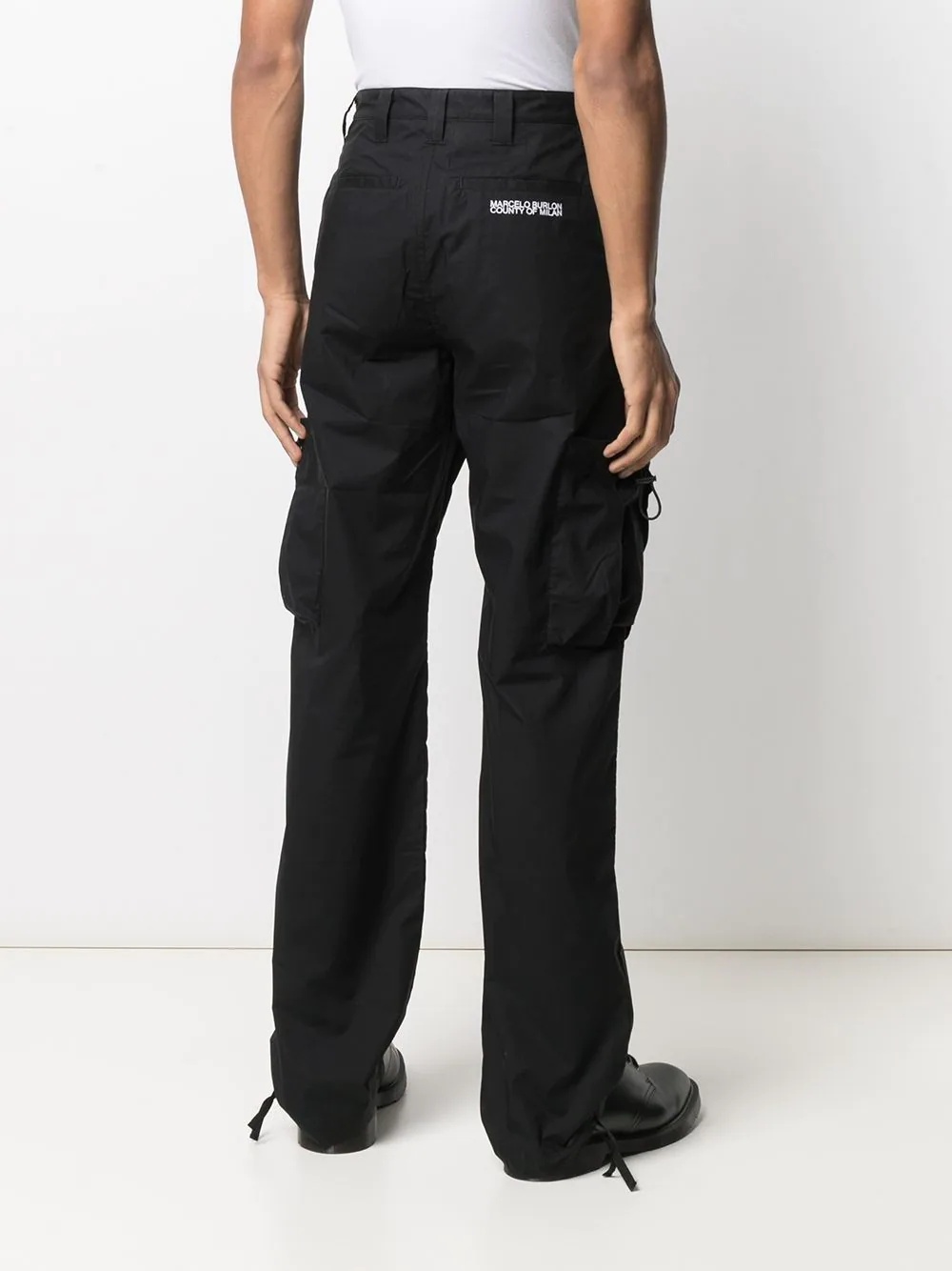 logo embroidery cargo pants - 4