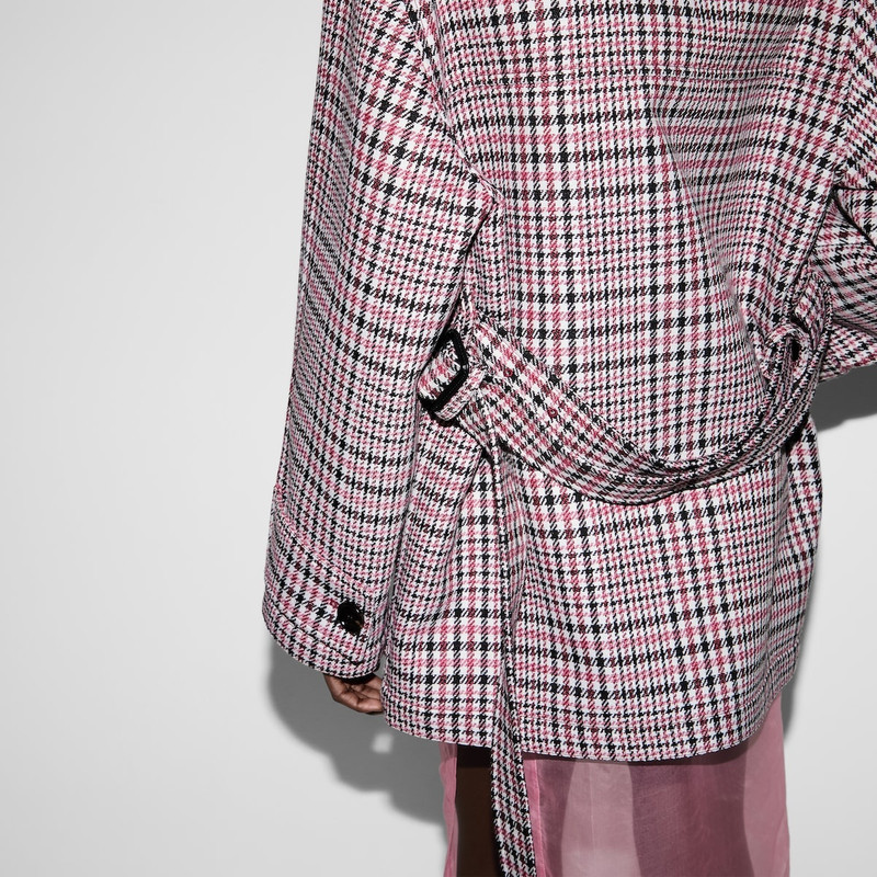 Check wool crêpe jacket 6