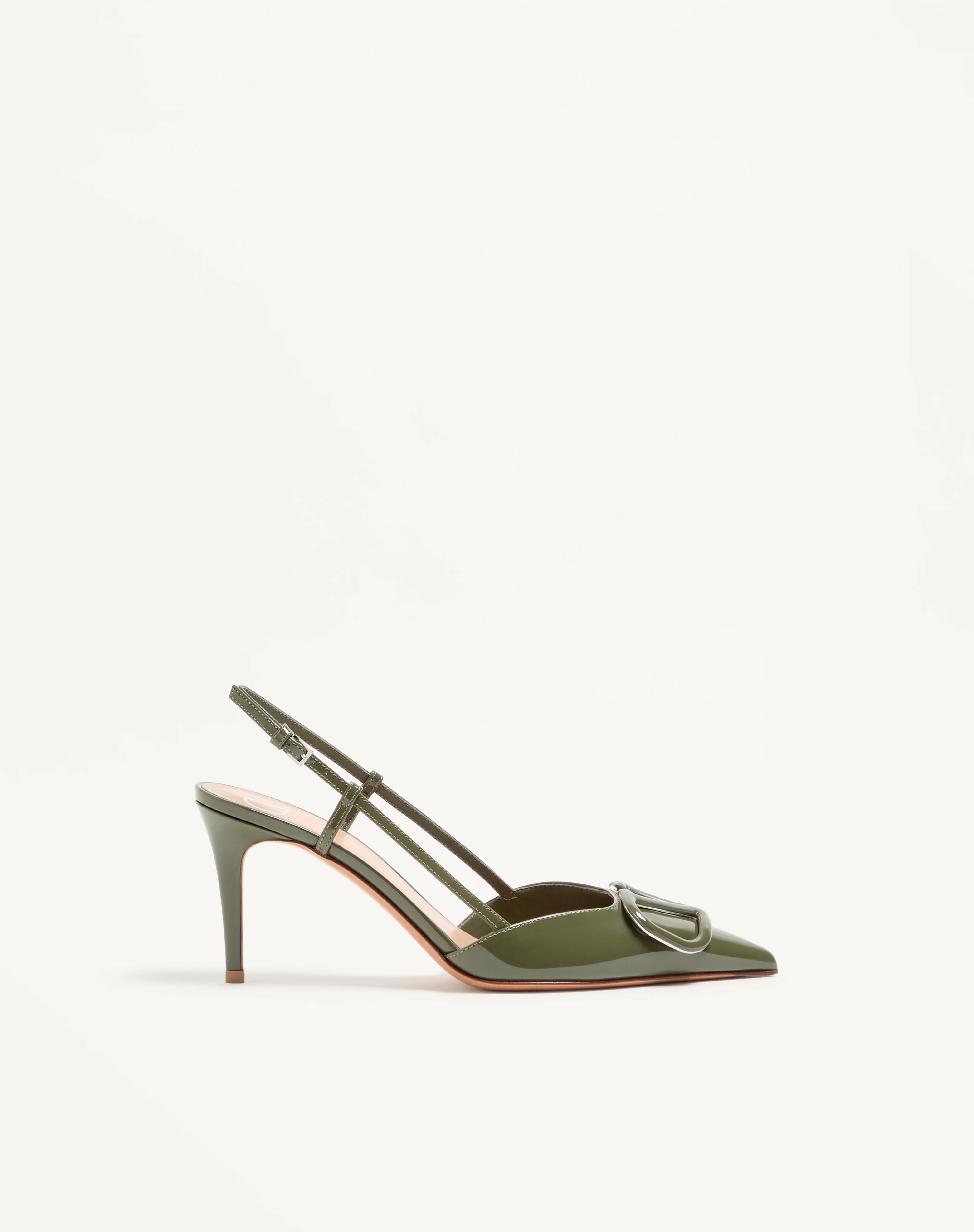 VLOGO SIGNATURE PATENT LEATHER SLINGBACK PUMP 80MM - 1