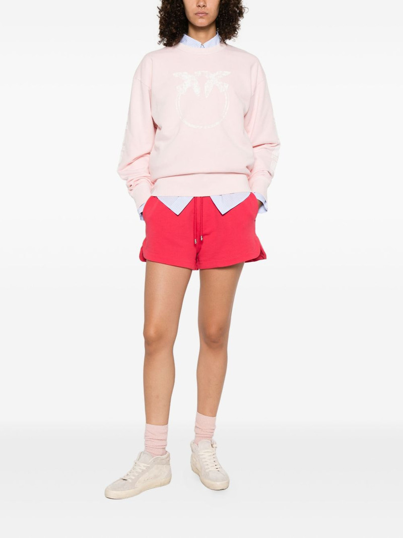 PINKO elastic-waistband cotton mini shorts outlook