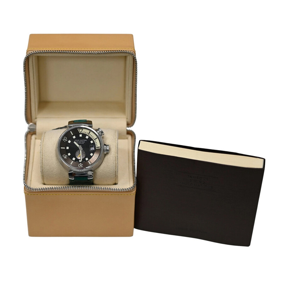 Pre-owned Louis Vuitton Vuitton Tambour Diver Automatic Black Dial Men's Watch Q1031 - 7