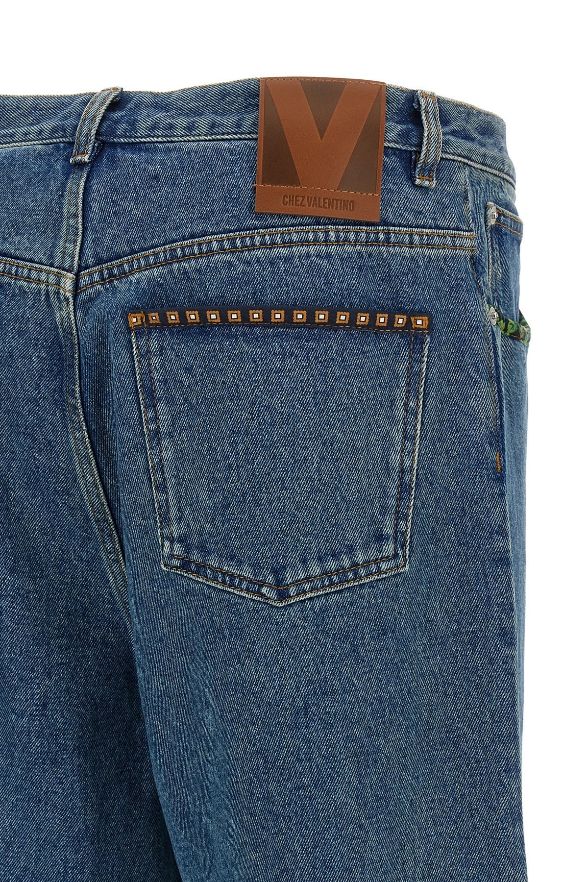 Valentino Garavani floral insert jeans - 4